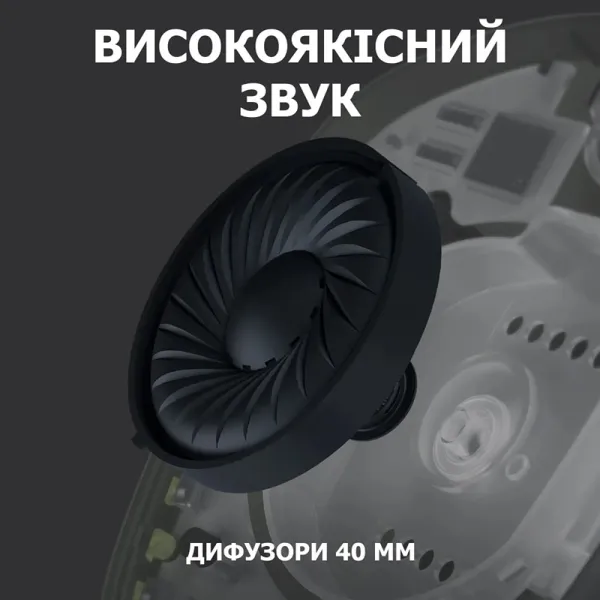 Гарнітура бездротова ігрова G435 Lightspeed, чорна Logitech (981-001050) - Фото 11