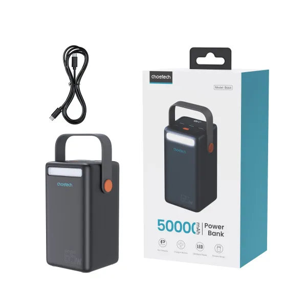Аккумулятор внешний Power Bank 50000mAh PD + QC 65W Choetech (B664) - Фото 5