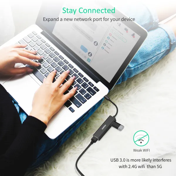Адаптер 4-в-1 USB-C к RJ45 черный Choetech (HUB-U02-BK) - Фото 6