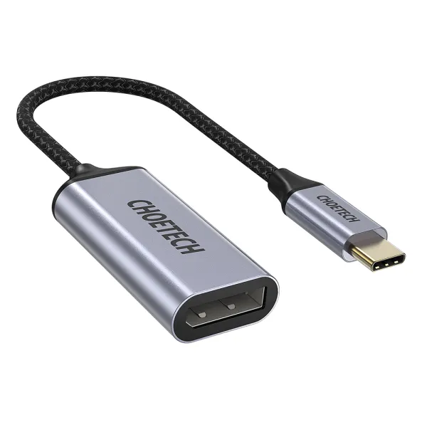 Адаптер Type-C к Display Port коаксиальный кабель, серый Choetech (HUB-H11-GY-V2)