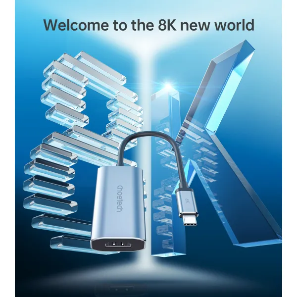 Адаптер Type-C к HDMI 8K/60Hz серый Choetech (HUB-H16-GY) - Фото 1