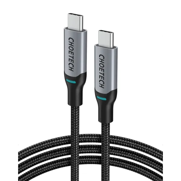 Кабель Type-C - Type-C, PD 100W, 1,8 м серый Choetech (XCC-1002) - Фото 3