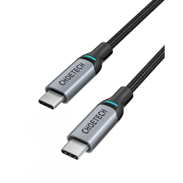 Кабель Type-C - Type-C, PD 100W, 1,8 м серый Choetech (XCC-1002) - Фото 4