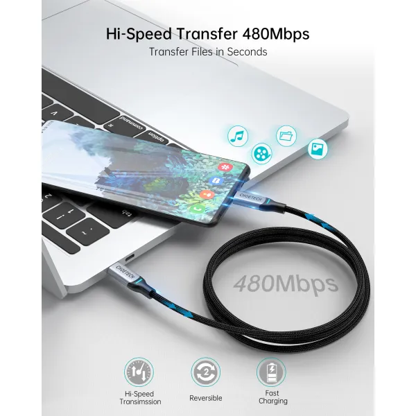 Кабель Type-C - Type-C, PD 100W, 1,8 м серый Choetech (XCC-1002) - Фото 5