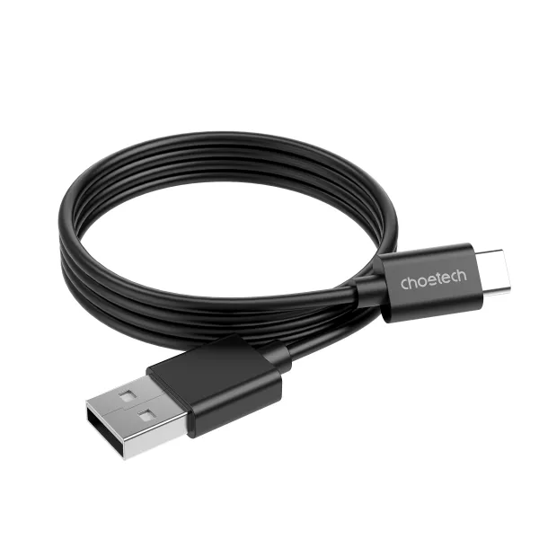 Кабель USB-A 2.0 - Type-C, 3A, 1 м черный Choetech (AC0002) - Фото 5