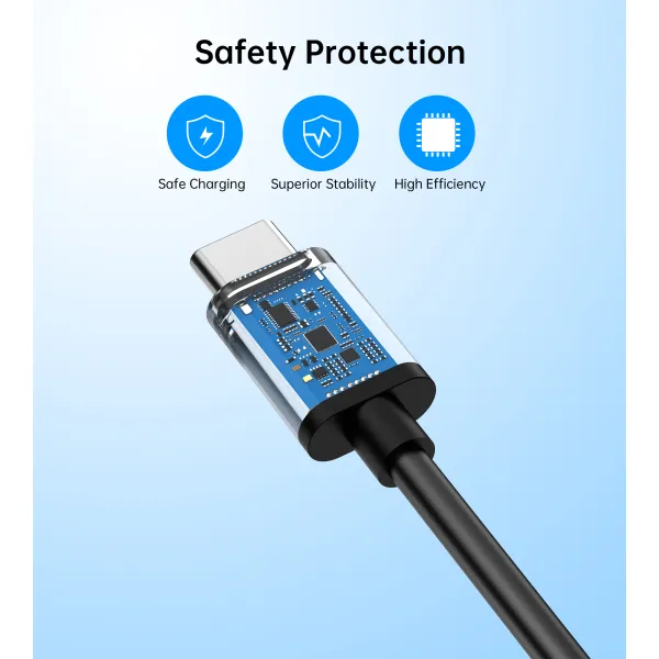 Кабель USB-A 2.0 - Type-C, 3A, 1 м черный Choetech (AC0002) - Фото 6