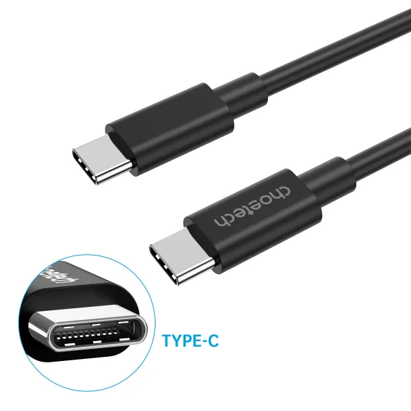 Кабель Type-C 2.0 - Type-C 3A, 2 м черный Choetech (CC0003) - Фото 2