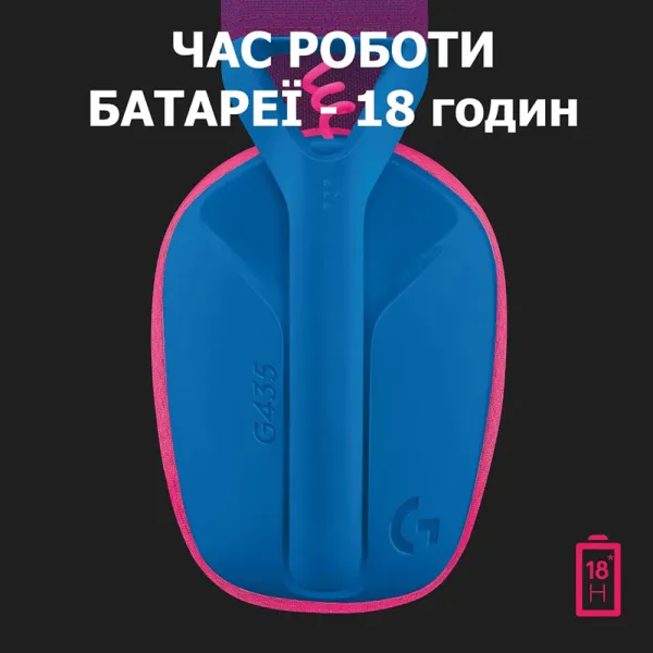 Гарнитура беспроводная игровая G435 Lightspeed, синяя Logitech (981-001062) - Фото 4
