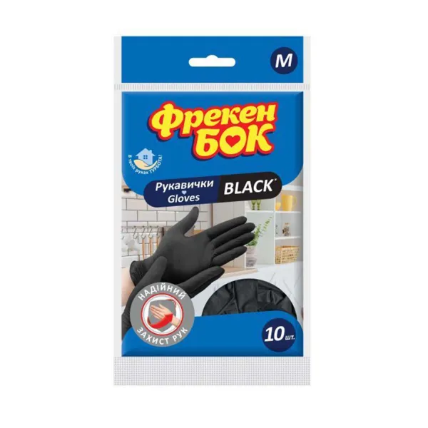Перчатки латексные Black, M, 10 шт, Фрекен БОК (17107730_4823071648904) - Фото 4