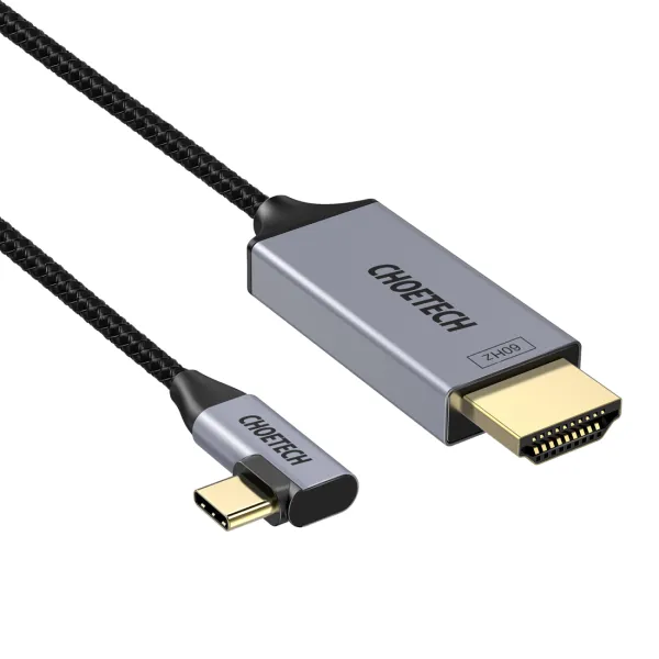 Кабель Type-C - HDMI, L-форма, 1,8 м черный Choetech (XCH-1803) - Фото 1