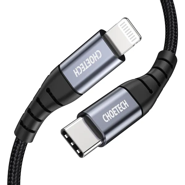 Кабель Type-C - Lightning 1,2 м черный Choetech (IP0039-BK) - Фото 4