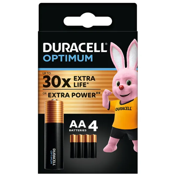 Батарейка LR06-АА лужна, KPD, блістер, Optimum, 4 шт. Duracell (5019314/5015595)