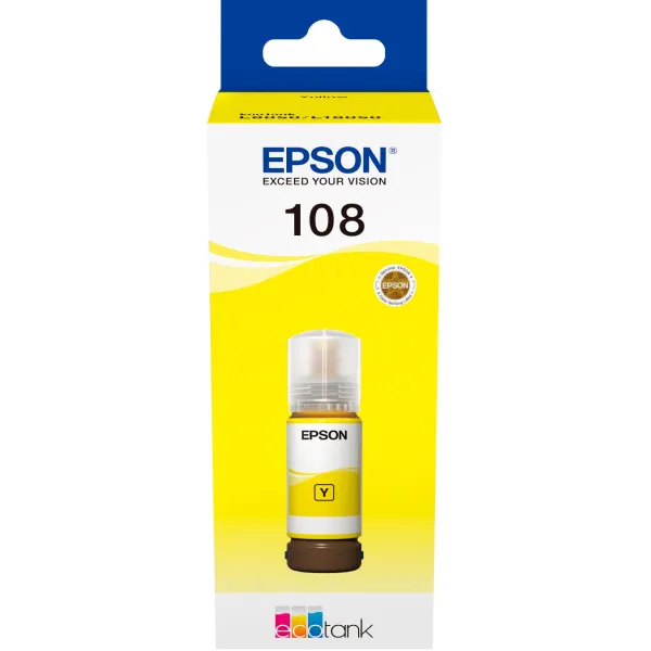 Чернила 108 желтые, 70 мл Epson (C13T09C44A) - Фото 1