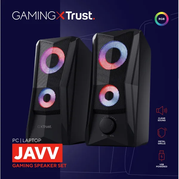 Система акустична GXT 606 Javv 2.0, USB, AUX, RGB, чорна Trust (25108_TRUST) - Фото 5