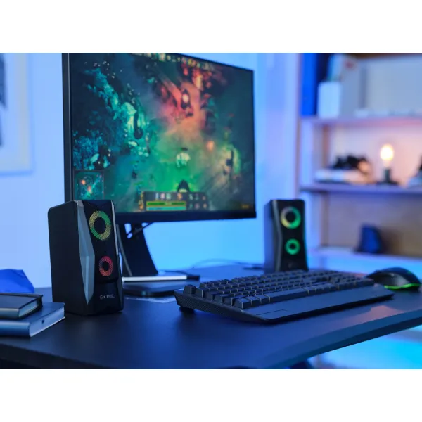 Система акустична GXT 606 Javv 2.0, USB, AUX, RGB, чорна Trust (25108_TRUST) - Фото 6