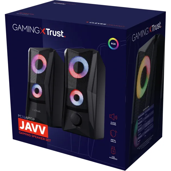 Система акустична GXT 606 Javv 2.0, USB, AUX, RGB, чорна Trust (25108_TRUST) - Фото 9