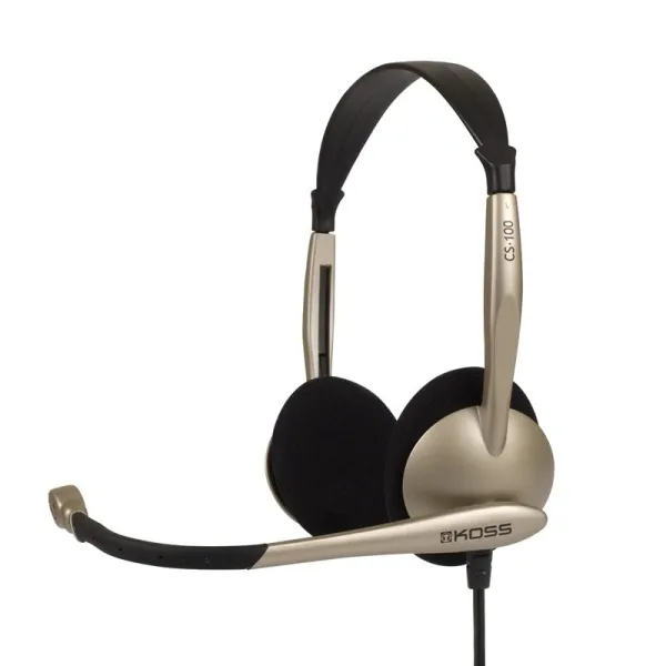 Гарнитура компьютерная стерео On-Ear  CS100, 2x3.5мм, Uni Mic, 2.4м, кремовая Koss (194811.101)