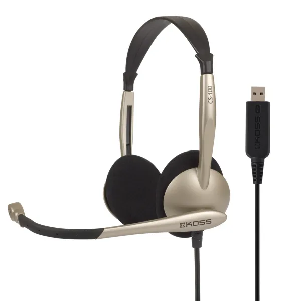 Гарнитура компьютерная стерео On-Ear  CS100, USB, Uni Mic, 2.4м, кремовая Koss (194556.101)