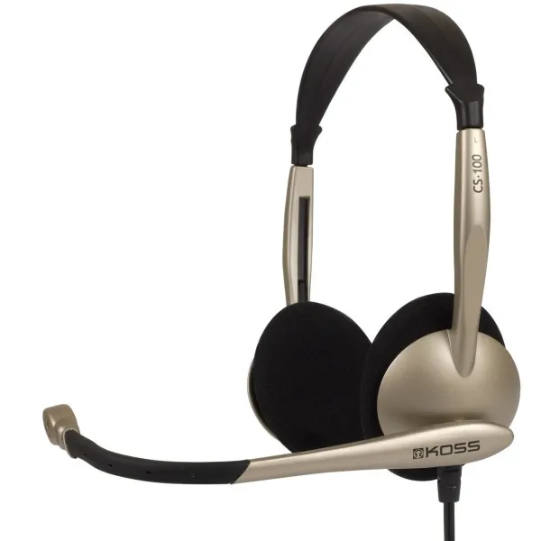 Гарнитура компьютерная стерео On-Ear  CS100i, 3.5мм, Uni Mic, 2.4м, кремовая Koss (197138.101)