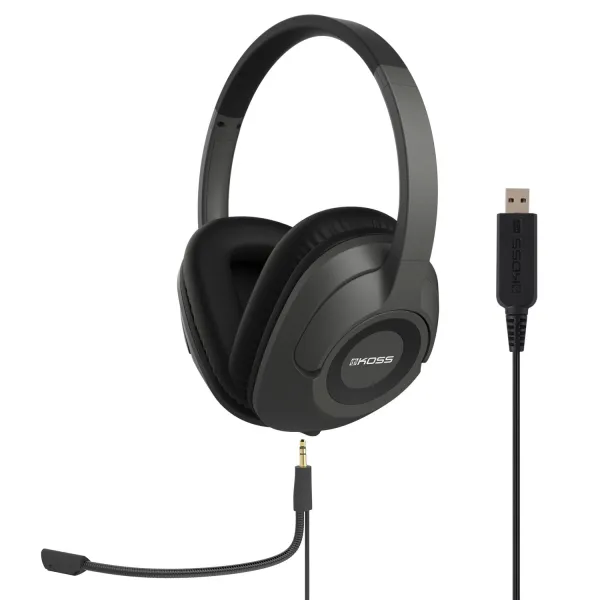 Гарнитура компьютерная стерео Over-Ear  SB42, USB, Uni Mic, 2.4м, серая Koss (193540.101)