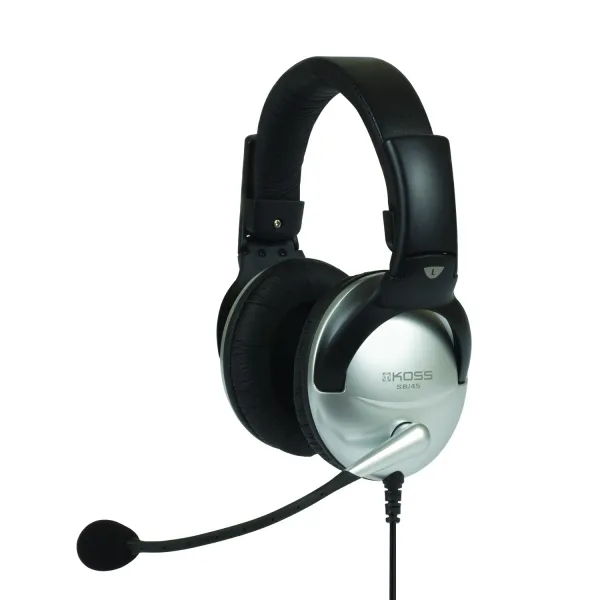 Гарнитура компьютерная стерео Over-Ear  SB45, 2x3.5мм, Uni Mic, 2.4м, серебристая Koss (195679.101)