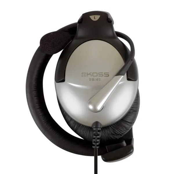 Гарнитура компьютерная стерео Over-Ear  SB45, 2x3.5мм, Uni Mic, 2.4м, серебристая Koss (195679.101) - Фото 3