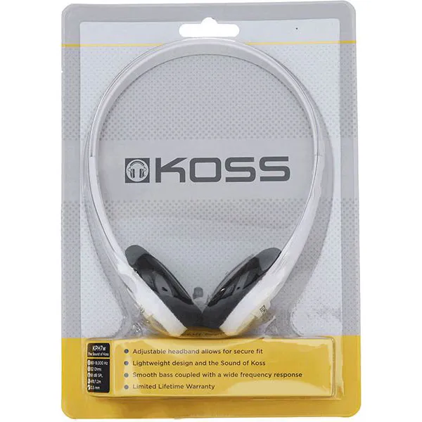 Наушники On-Ear  KPH7w, 3.5 mini-jack, 1.2м, белые Koss (192865.101) - Фото 1