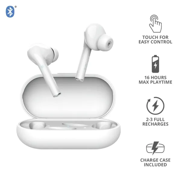 Наушники Nika Touch True Wireless Mic белые Trust (23705) - Фото 3
