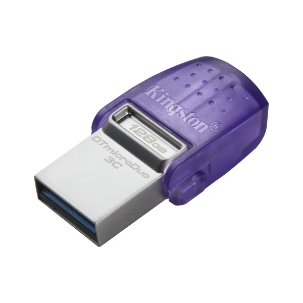 Накопитель USB 3.2 Type-A+ Type-C 128GB Gen1  DT microDuo 3C R200MB/s Kingston (DTDUO3CG3/128GB) - Фото 1