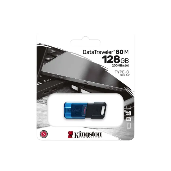 Накопитель USB 3.2 Type-C 128GB Gen 1 DT80 M Kingston (DT80M/128GB) - Фото 3