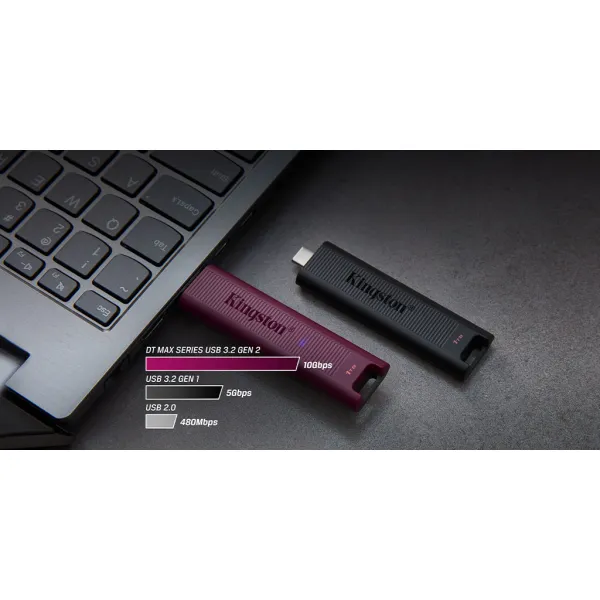 Накопитель USB 3.2 Type-A 256GB Gen 2 DT Max Kingston (DTMAXA/256GB) - Фото 1