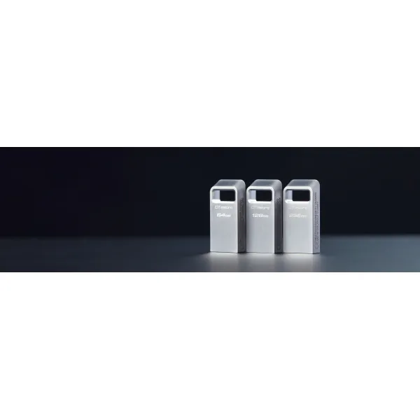 Накопитель USB 3.2 Type-A 256GB Gen1 DT Micro R200MB/s Metal Kingston (DTMC3G2/256GB) - Фото 3