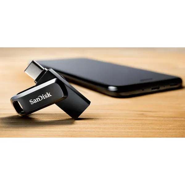 Накопитель USB 3.1 Type-A + Type-C 64GB Ultra Dual Drive Go черный SanDisk (SDDDC3-064G-G46) - Фото 1