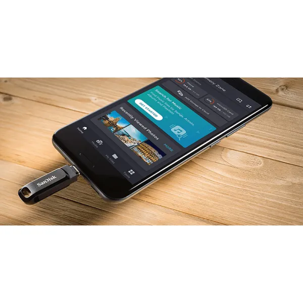 Накопитель USB 3.1 Type-A + Type-C 64GB Ultra Dual Drive Go черный SanDisk (SDDDC3-064G-G46) - Фото 6