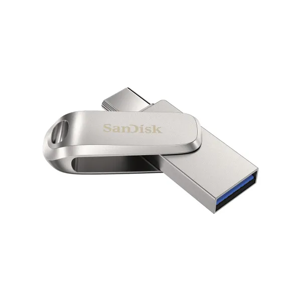 Накопитель USB 3.1 Type-A + Type-C  128GB Dual Drive Luxe серебристый SanDisk (SDDDC4-128G-G46) - Фото 3