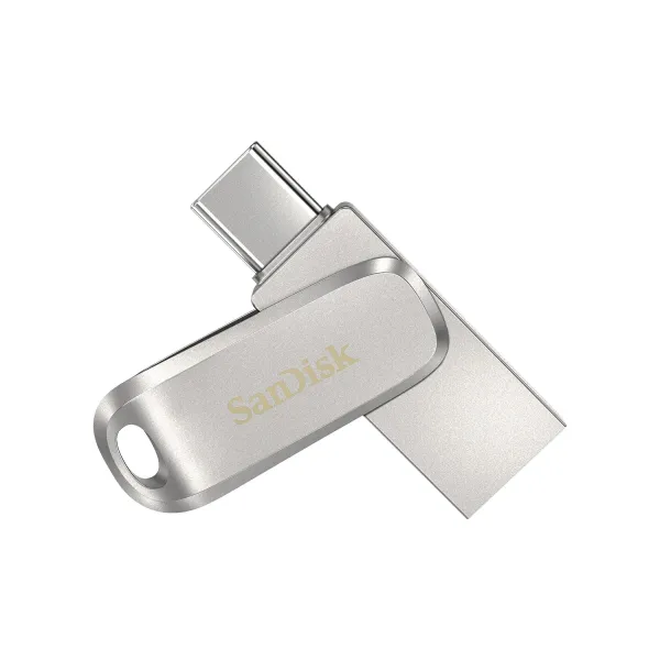 Накопитель USB 3.1 Type-A + Type-C  128GB Dual Drive Luxe серебристый SanDisk (SDDDC4-128G-G46) - Фото 4