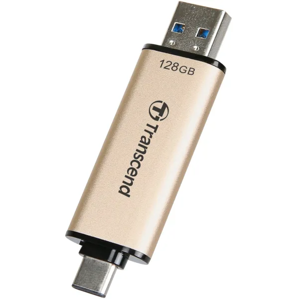 Накопитель USB 3.2 Type-A + Type-C 128GB JetFlash 930 R420/W400MB/s черный Transcend (TS128GJF930C) - Фото 1