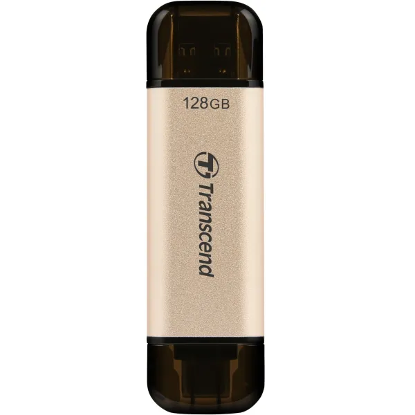 Накопитель USB 3.2 Type-A + Type-C 128GB JetFlash 930 R420/W400MB/s черный Transcend (TS128GJF930C)