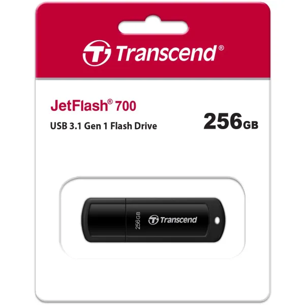 Накопитель USB 3.1 Type-A 256GB JetFlash 700 черный Transcend (TS256GJF700) - Фото 3