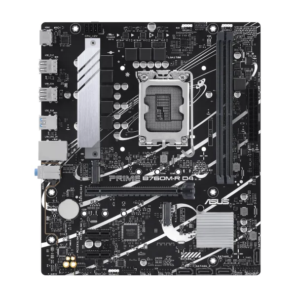 Материнcька плата PRIME B760M-R D4 s1700 B760 2xDDR4 M.2 HDMI mATX ASUS (90MB1HA0-M0EAY0) - Фото 5