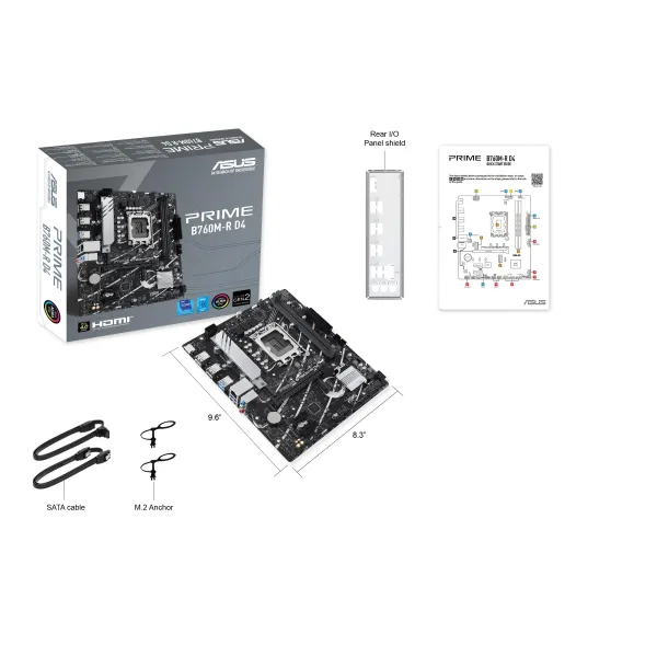 Материнcька плата PRIME B760M-R D4 s1700 B760 2xDDR4 M.2 HDMI mATX ASUS (90MB1HA0-M0EAY0) - Фото 1