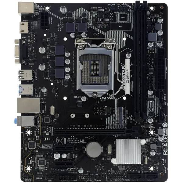 Материнcкая плата Z590MHP s1200 Z590 2xDDR4 M.2 HDMI D-Sub mATX Biostar (Z590MHP)