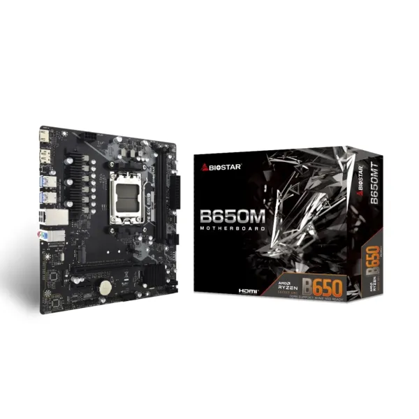 Материнська плата B650MT sAM5 B650 2xDDR5 M.2 HDMI DP mATX Biostar (B650MT) - Фото 1