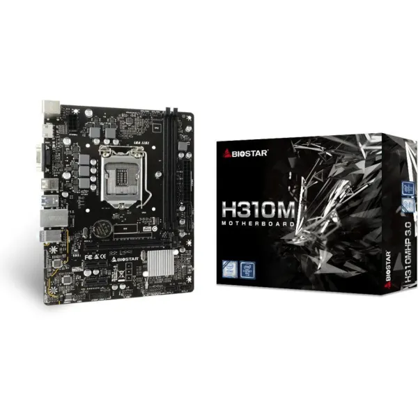 Материнcкая плата H310MHP 3.0 s1151 H310 2xDDR4 HDMI D-Sub mATX Biostar (H310MHP_3.0) - Фото 3