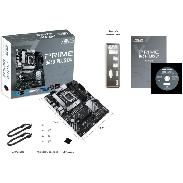 Материнcкая плата PRIME B660-PLUS D4 s1700 B660 4xDDR4 M.2 HDMI DP D-Sub ATX ASUS (90MB18X0-M1EAY0) - Фото 1