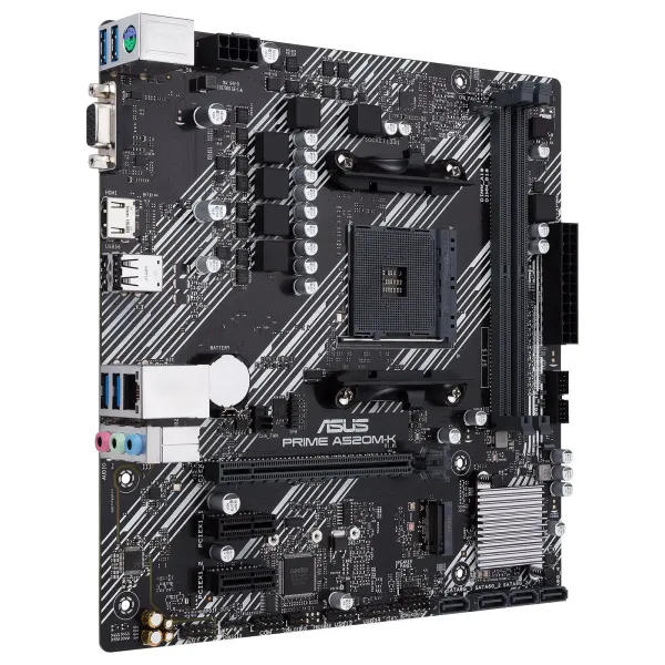Материнcкая плата PRIME A520M-K sAM4 A520 2xDDR4 HDMI D-Sub mATX ASUS (90MB1500-M0EAY0) - Фото 2