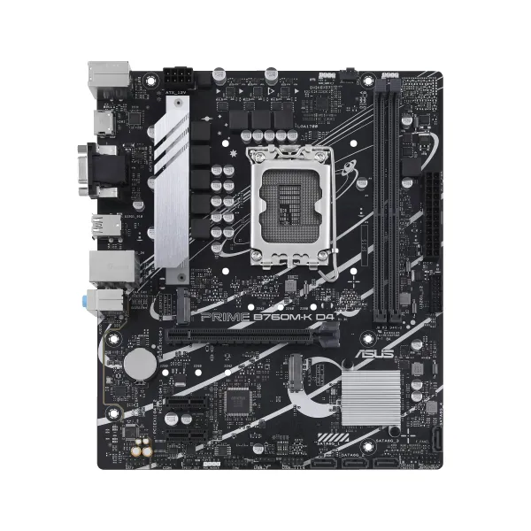 Материнcкая плата PRIME B760M-K D4 s1700 B760 2xDDR4 M.2 HDMI D-Sub mATX ASUS (90MB1DS0-M1EAY0)