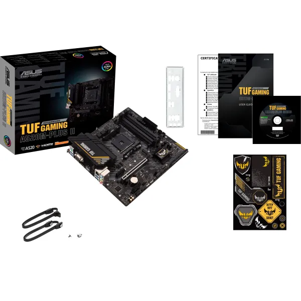 Материнcька плата TUF GAMING A520M-PLUS II sAM4 A520 4xDDR4 HDMI DVI D-Sub mATX ASUS (90MB17G0-M0EAY0) - Фото 1