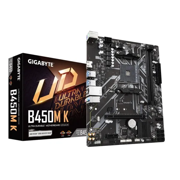Материнcкая плата B450M_K sAM4 b450 2xDDR4 HDMI mATX Gigabyte (B450M_K) - Фото 1