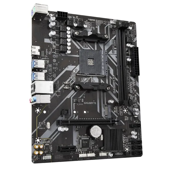 Материнcкая плата B450M_K sAM4 b450 2xDDR4 HDMI mATX Gigabyte (B450M_K) - Фото 2